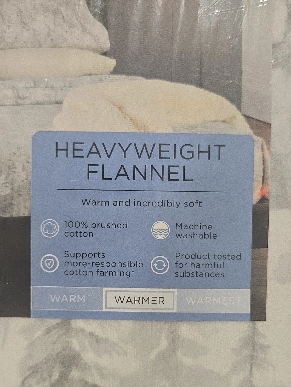 Cuddl Duds Painted Forest Heavyweight Flannel Full Size Sheet Set - NEW